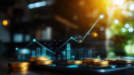 Financial growth strategies business environment data visualization analytics modern office insights for success