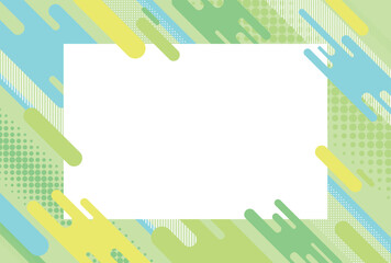 背景素材 緑 黄緑  幾何学的な模様 さわやか 初夏 タイトル フレーム バックグラウンド