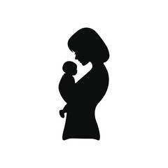Mother and child  silhouette