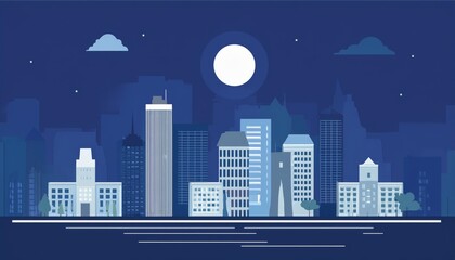 Naklejka premium Real estate lifestyle, abstract illustration of a cityscape at night