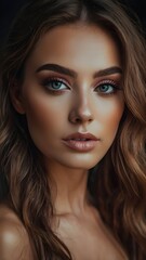 Obraz premium Model beauty woman makeup close ai generated 