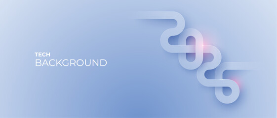 Technology thin line light blue background in elegant sky style. 2026 wave on tech bg. Modern geometric banner with circuit wires on the chip. Vector abstract illustration for presentation or banner. 