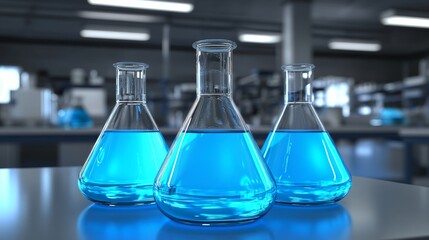 The futuristic academy features engineering projects, science and technology concepts, and charts for chemistry or biology