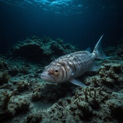 Fototapeta premium Snailfish Living in the Dark Ocean Trenches