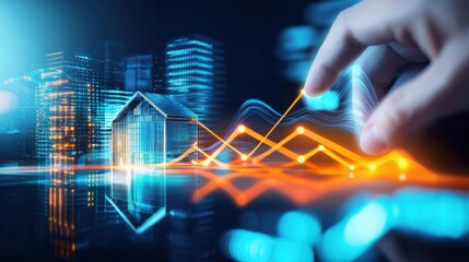 Digital engagement metrics analyzed urban environment infographic representation high-tech visualization futuristic design