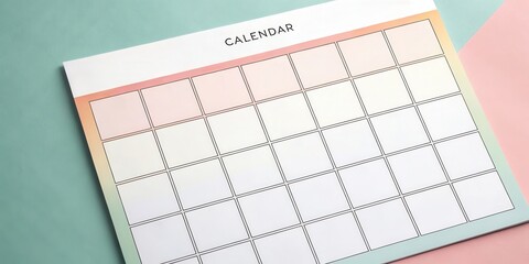 Minimalist Blank Calendar Template with Soft Color Gradient for Scheduling and Organization