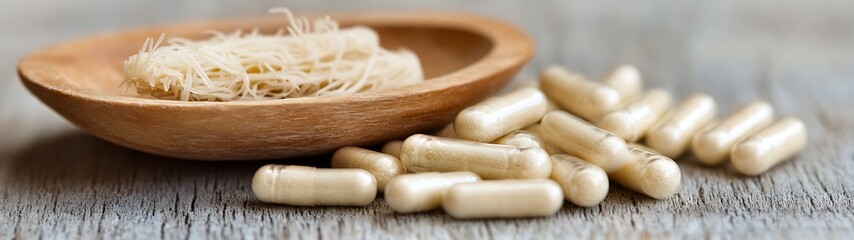Supplements on Wooden Surface
