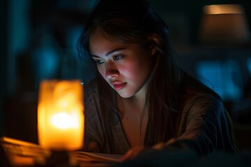  Unveiling the tireless dedication of a late-night college scholar.