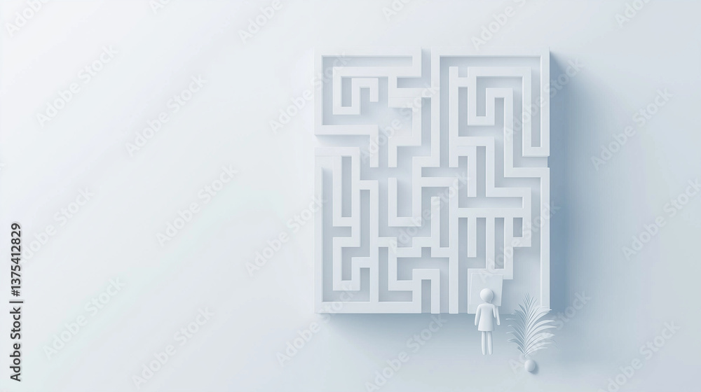 Poster navigating the labyrinth: a conceptual representation of a tiny figure confronting a complex maze, s