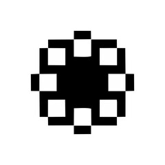 Flower pixel icon isolated on white background. Suitable for graphic design or decorative element.
