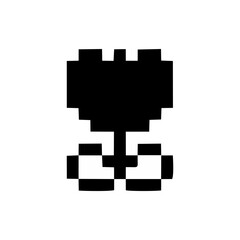 Flower pixel icon isolated on white background. Suitable for graphic design or decorative element.