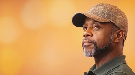 Portrait of a Confident Man, Serious, mature man looking away. Strong, thoughtful expression.