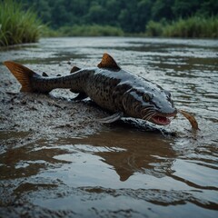 Fototapeta premium Walking Catfish Moving