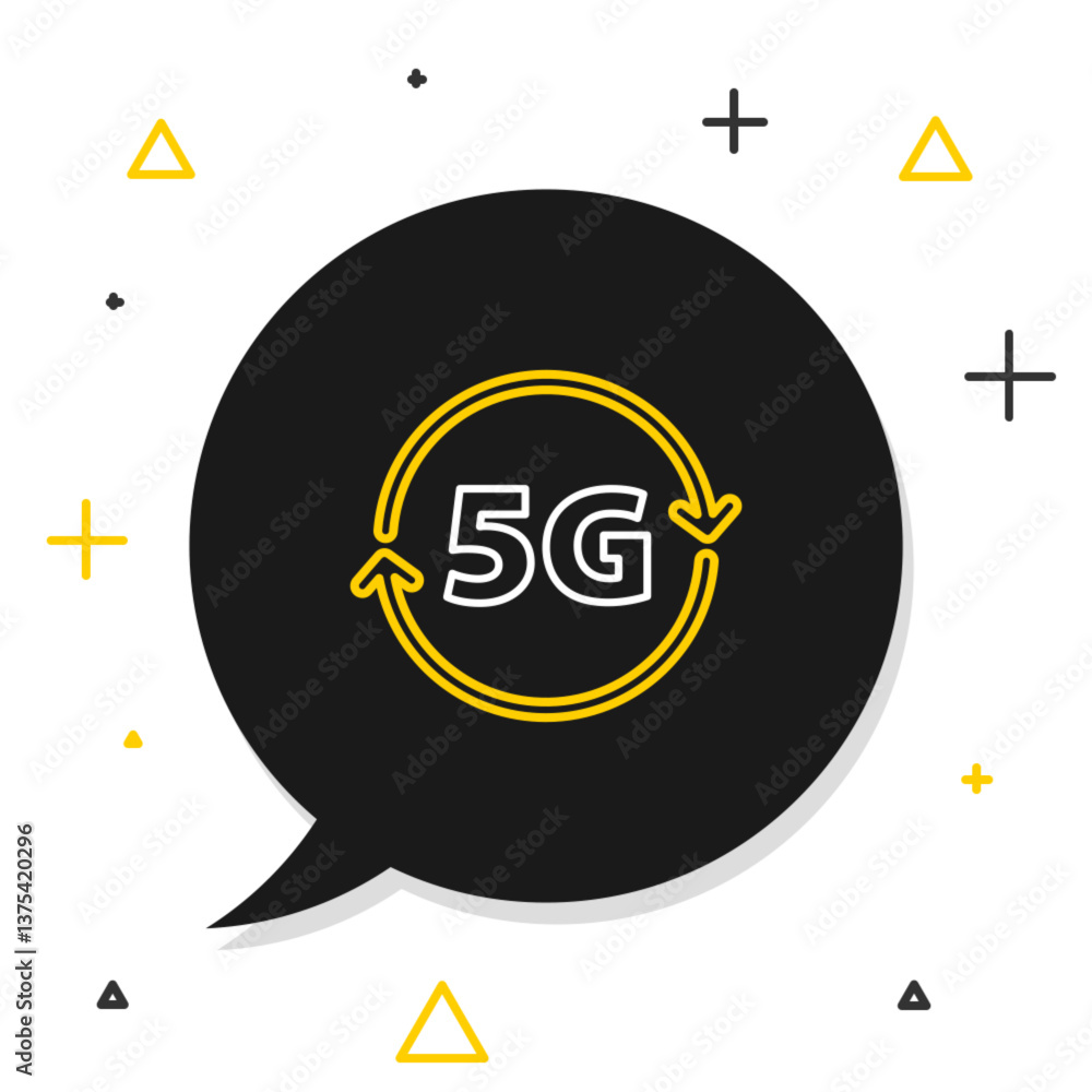 Poster line 5g new wireless internet wifi connection icon isolated on white background. global network high