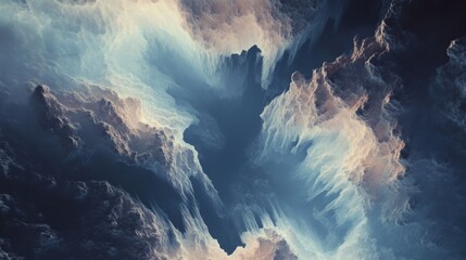 Ethereal Cloud Formation in Vibrant Blue and Soft Pastel Tones