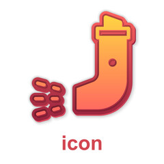 Gold Inhaler icon isolated on white background. Breather for cough relief, inhalation, allergic patient. Vector