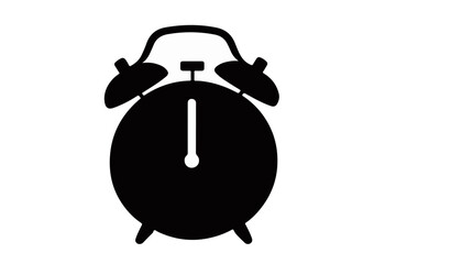 Fototapeta premium Minimalist Alarm Clock Silhouette Icon for Time and Wake-Up Concepts