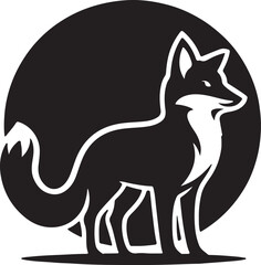 black fox vector illustration