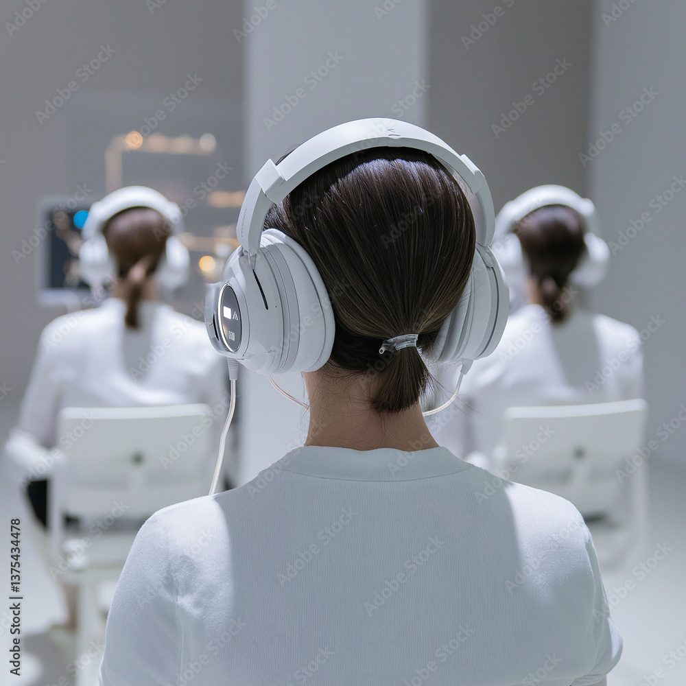 Poster alpha wave brain focus. relaxation therapy. eeg cognitive. high-tech lab testing for alpha wave indu