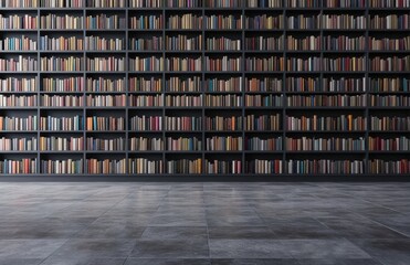 Empty Library Hallway
