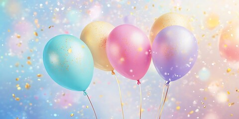 Dreamy Watercolor-Style Birthday Background with Soft Pastel Blends for Celebration, Invitations, or Party Decor