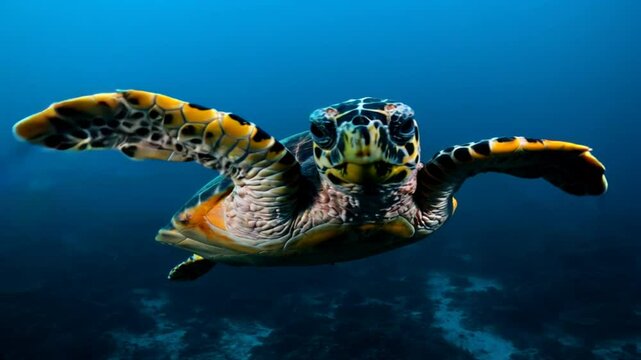 sea turtle swimming