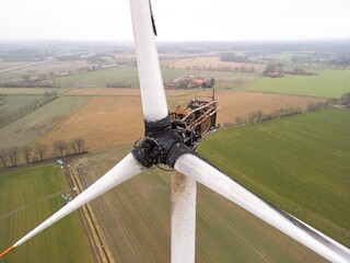 Wind turbine damaged by fire after lightning strike