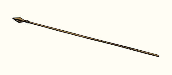 Vector drawing. Old big spear