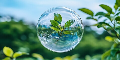 Tiny Plant in a Bubble, Natural Setting