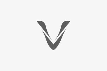 letter V modern simple logo