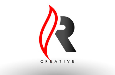 R letter logo Icon Vector Design. Modern Swoosh Red and Gray Alphabet letter concept vector