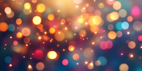 Festive Bokeh Background with Twinkling Golden Lights for Holiday Celebrations, Warm Glow Effects, or Elegant Decor