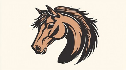 Horse head profile, stylized design, vector art, graphic, illustration