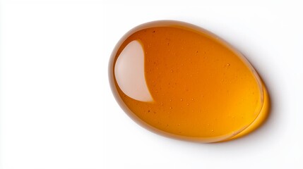 Close Up Honey Drop On White Background