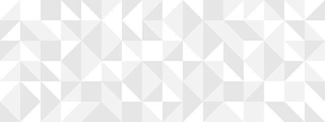 White seamless background of triangles in modern style, flat vector illustration. Cover of gray geometric shapes in retro texture for web design or postcard.