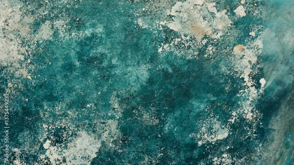 Aufkleber texture of weathered turquoise surface with unique patterns in natural light during the afternoon
