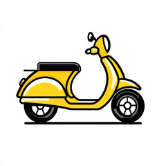 Fototapeta premium A moped icon with bold outline. Simple ikkustration style isolated white background. 