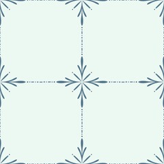 Seamless simple faux tile pattern with a simple faux floral motif for printing on various surfaces like wallpaper and textiles.