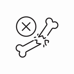 Broken bone veterinary care icon vector sign