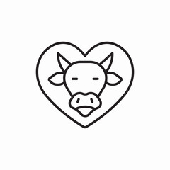 cow love icon vector sign