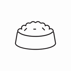 Pet food bowl meal icon vector sign