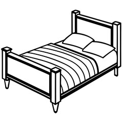 a simple illustration of a bed with pillows and a blanket, perfect for concepts like rest and relaxation