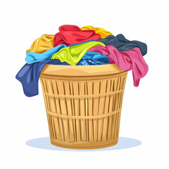 laundry basket with clothes