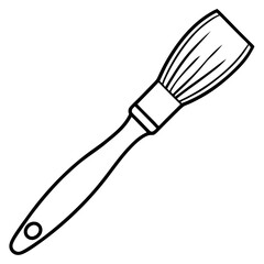 Obraz premium an image of a paint brush, with a handle and bristles ready for painting. A tool for art and design projects