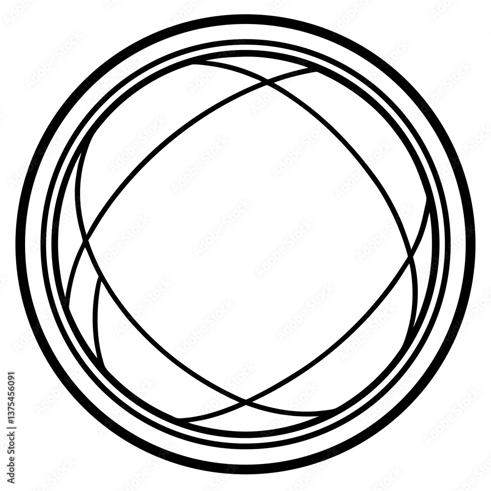 Poster a stylized abstract geometric circular design with overlapping lines