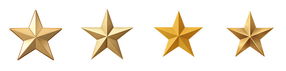 Fototapeta premium Collection of shiny gold metallic star symbols