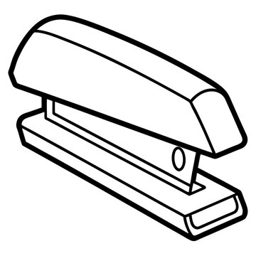 recommend clip art: a minimalist monochrome image of a stapler, a common office stationery item