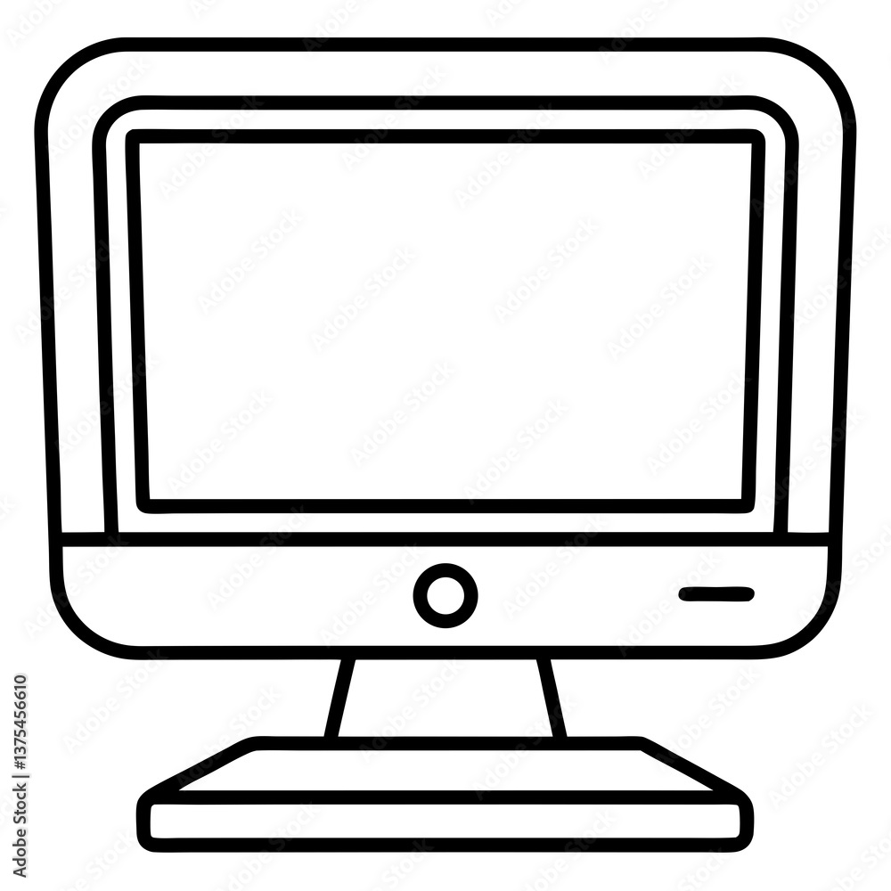 Poster a close up of a computer monitor, with a sleek design and a blank screen ready for use
