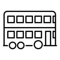 double decker bus line icon