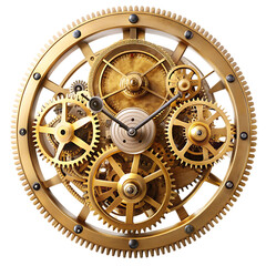 Gold Gear Clock Mechanism Image
